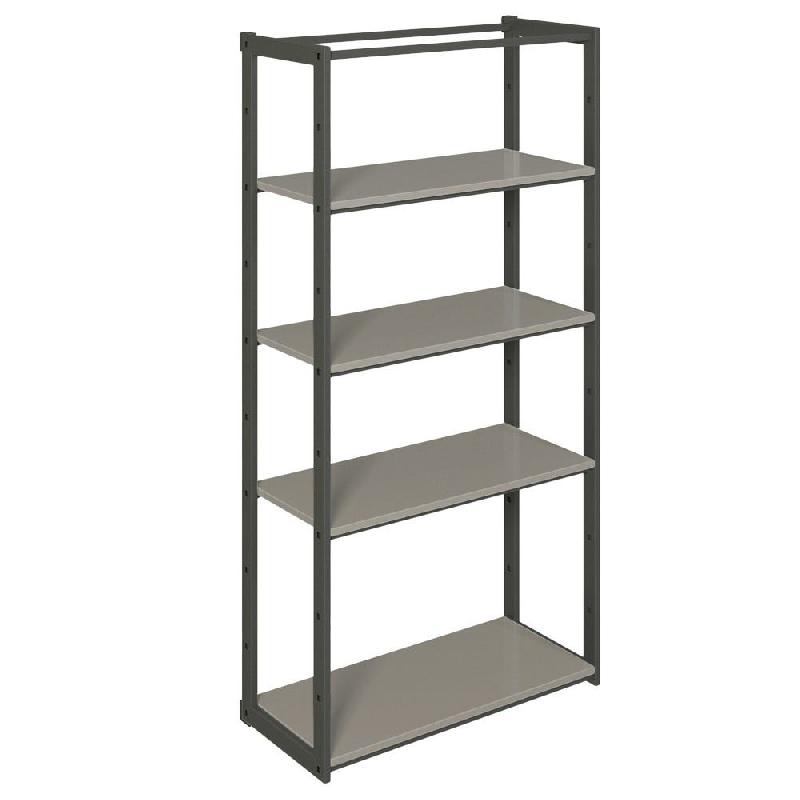 Structure Cage noir suspendue 90x40x180cm 4 tablettes anthracite - Image 1