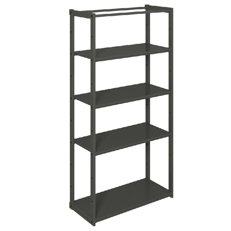 Structure Cage noir suspendue 90x40x180cm 4 tablettes noir - Image 1