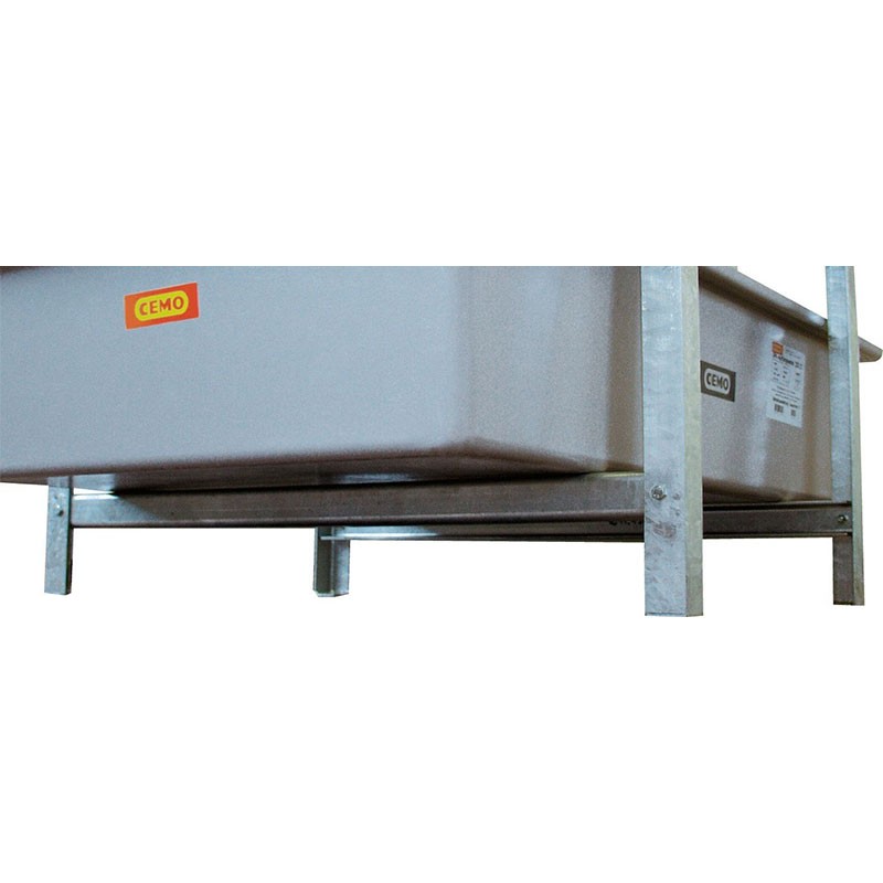 Support pour rayonnage 400 – Acier galvanisé – Garde au sol 15 cm – Rayonnage à fûts sur rétention 1