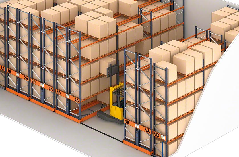 Rack mobile (palettier mobile) Movirack – Système de stockage haute densité pour palettes 3
