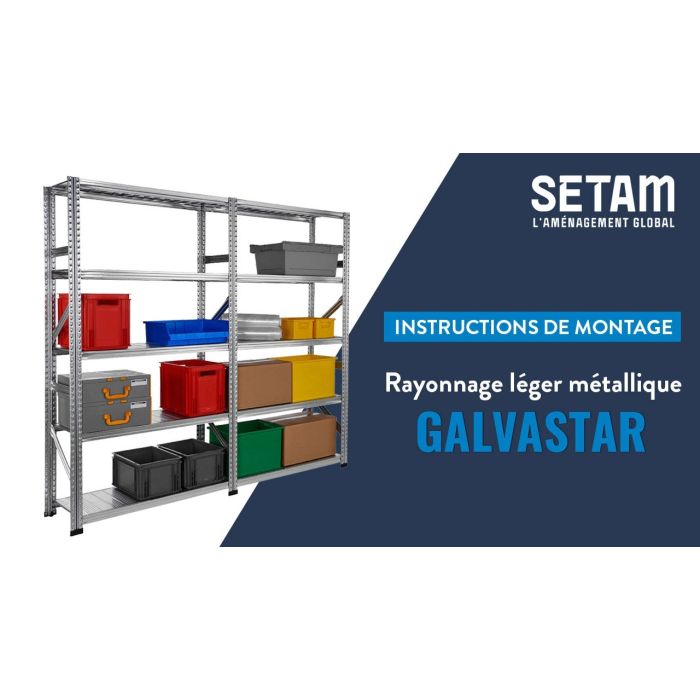Echelle de rayonnage Galvastar H.1972 x P.700 mm – Hauteur 1972 mm, Profondeur 700 mm – Charge maxi 1500 kg 2