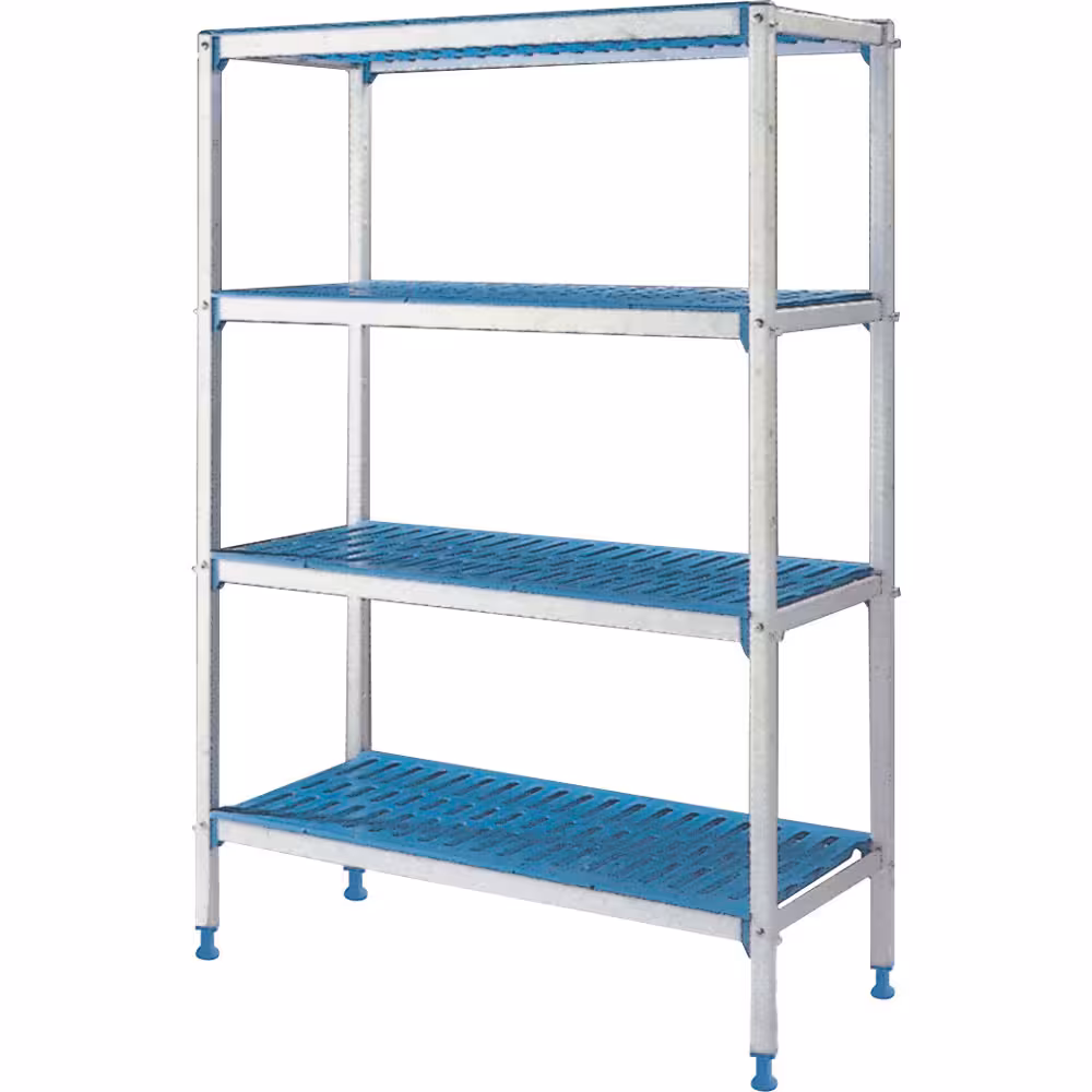 Rayonnage linéaire en aluminium GN 4 niveaux Modular Rack – 15 kg – DIAMOND-EU-RLA/075-4/EF 1