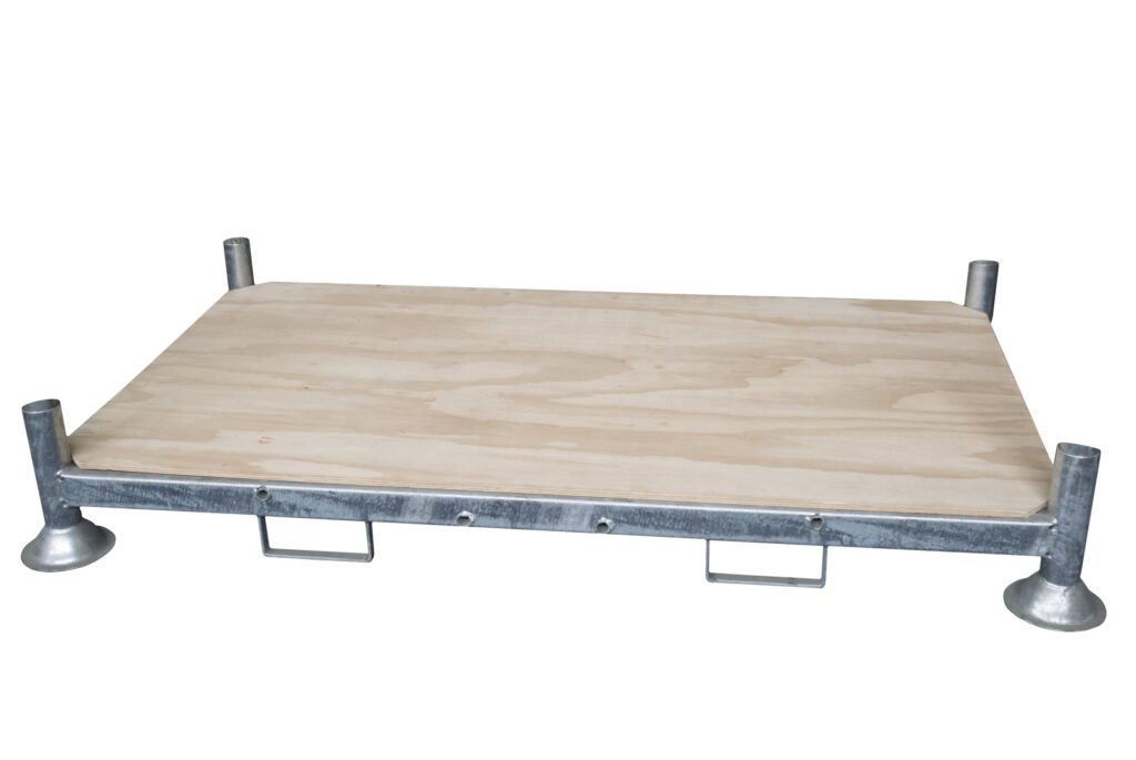 Rack mobile double avec plaque en contreplaqué – 1850x1035x310mm – location 1