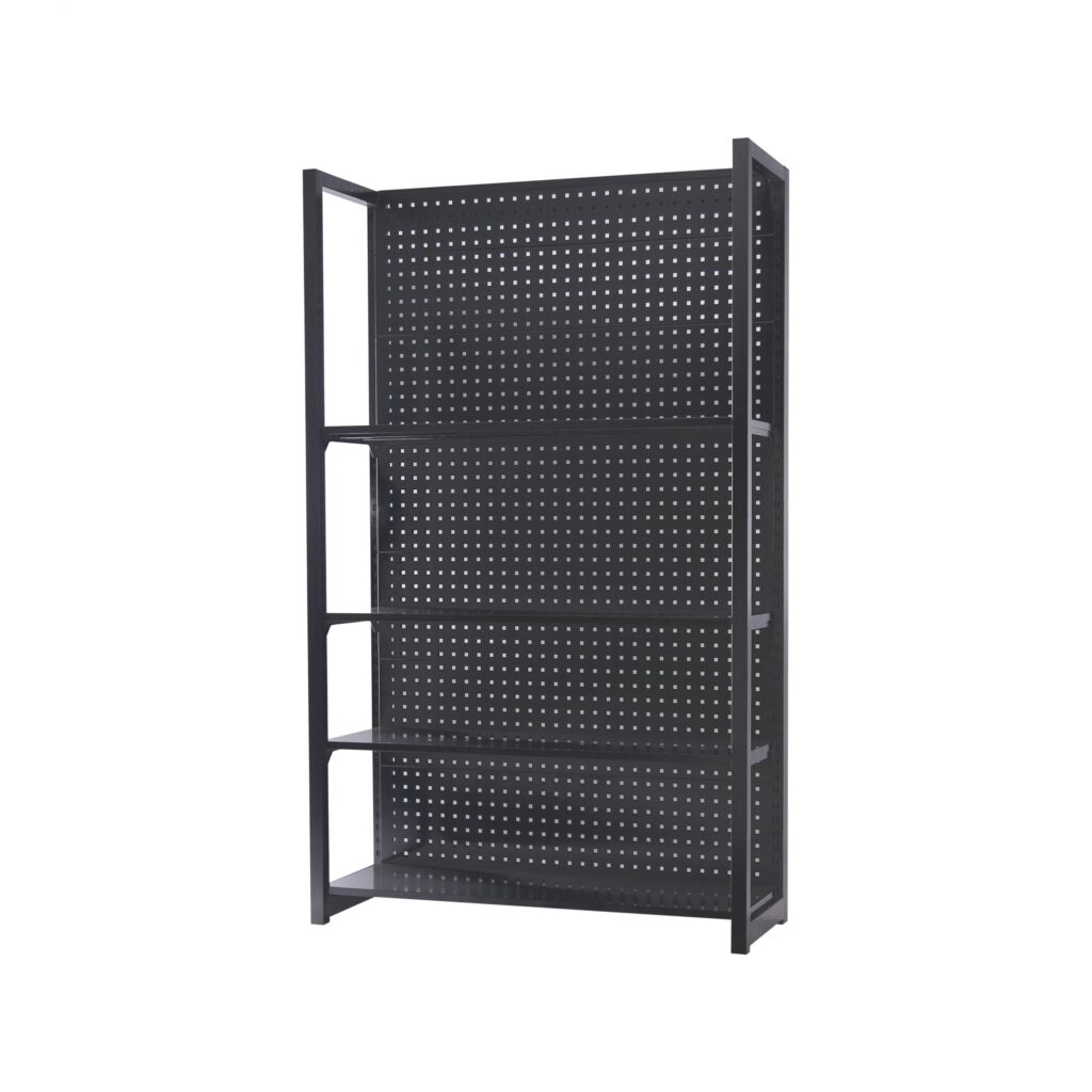 Étagère de stockage 4 niveaux – 455 x 1205 x 2000 mm – panneau arrière pour outils 1