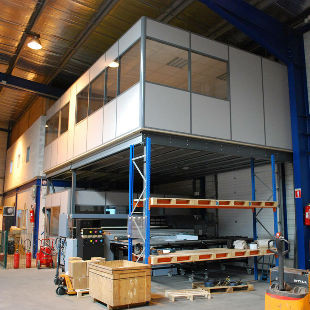 Mezzanine de bureau – Plateforme métallique fabriquée en France – Installation rapide – Portée jusqu&rsquo;à 8 ml 4