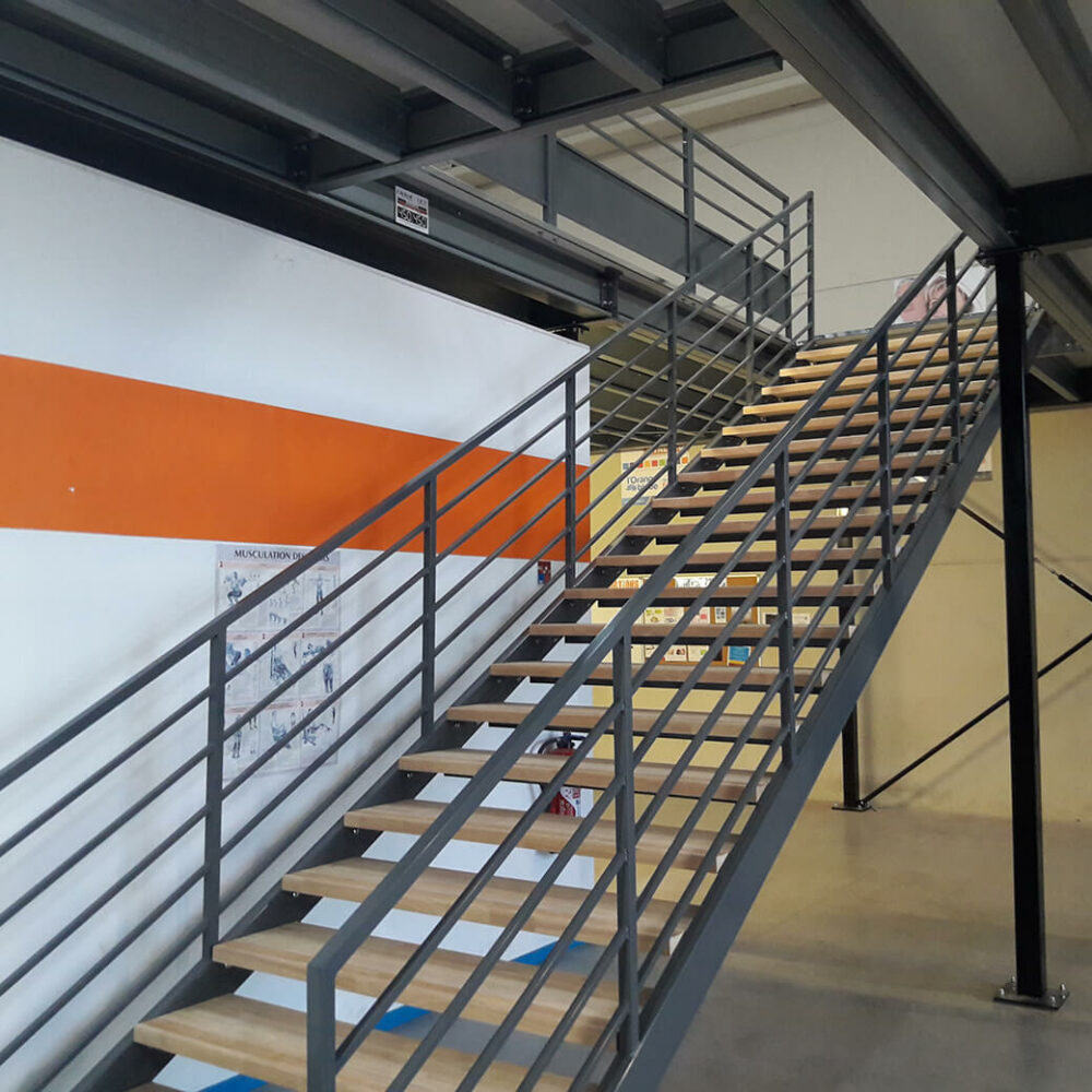 Plateforme ERP – Mezzanine pour ERP – Portée 8 ml, charge 1 T/m², normes ERP 4