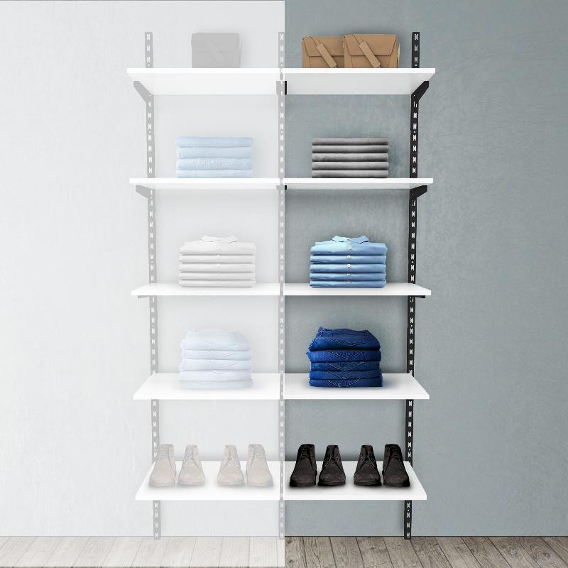Élément suivant Global noir 5 tablettes blanc L60xH240cm - Image 1