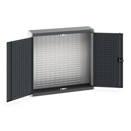 Armoire murale à bacs CUBIO – Hauteur 1000 mm, largeur 1050 mm, profondeur 325 ou 525 mm, avec ou sans kit de 43 bacs - Image 1