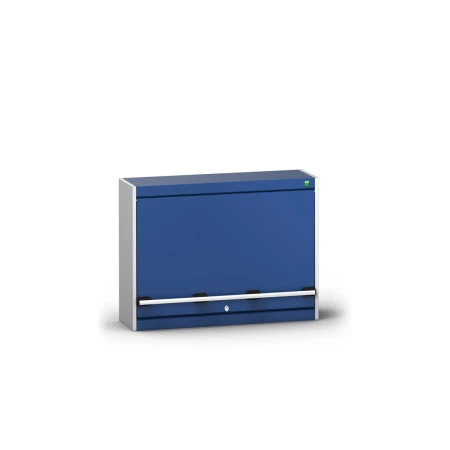 Armoire murale à bacs CUBIO – Hauteur 600 mm, porte relevable, fixation murale, châssis acier, fond à encoches 2