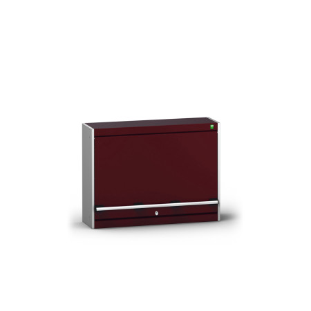 Armoire murale à bacs CUBIO – Hauteur 600 mm, porte relevable, fixation murale, châssis acier, fond à encoches 4