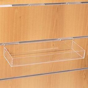 Bac 1 compartiment – 400x130x50mm – Polystyrène transparent – Pour petits produits ou flyers - Image 1