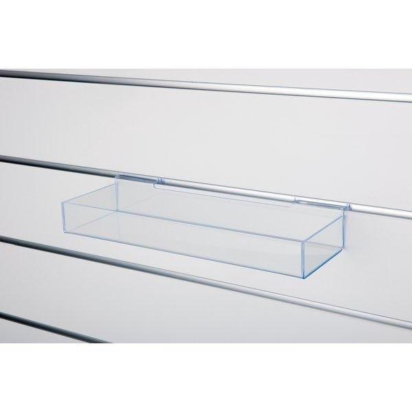 Bac 1 compartiment – 400x130x50mm – Polystyrène transparent – Pour petits produits ou flyers - Image 2