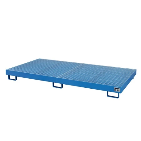 Bac de rétention en acier sous rayonnage – Modèle RW avec ou sans caillebotis – Capacité 240 à 1162 L – Longueur 1800 à 3600 mm 2