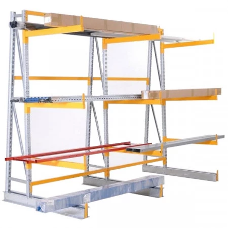 Cantilever léger simple face – Rayonnage en porte-à-faux – 4 niveaux – Hauteur 2100 mm – Profondeur bras 400 mm - Image 1