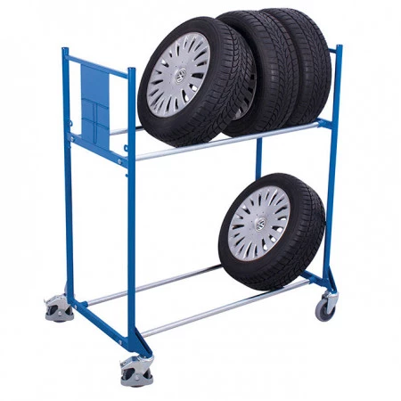 Chariot ou rack à pneus – 2 niveaux, 300 kg de charge, stockage 8 pneus Ø 540 à 820 mm 1