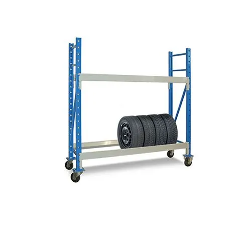 Chariot porte pneus pour véhicules légers – 2 niveaux réglables – charge 150 kg – 1250x400x1850 mm 1