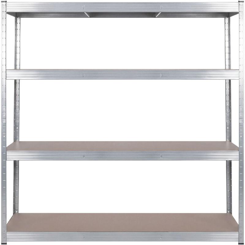 CLP Étagère lourde Métal HBT: 180x160x60 cm Argent – argenté métal 327541 - Image 1