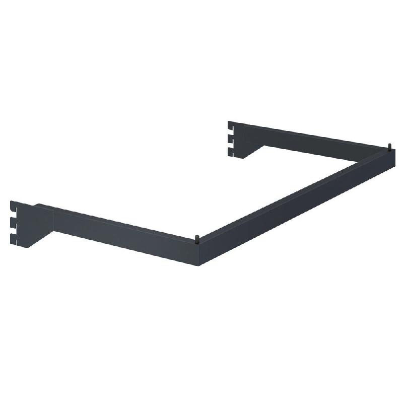Guidon de penderie rectangulaire – section 30x15mm L60cm – noir - Image 1