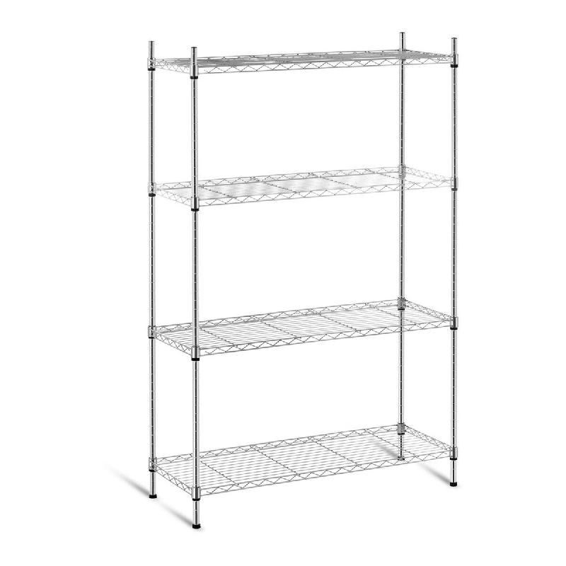 Helloshop26 – Étagère métallique chromée professionnel – 35 x 90 x 137 cm – 120 kg 14_0001534 – métal 3000187158980 - Image 1