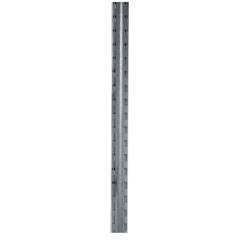Montant Ø60mm L.2650 mm en acier – gris martelé avec crémaillère double fente - Image 1