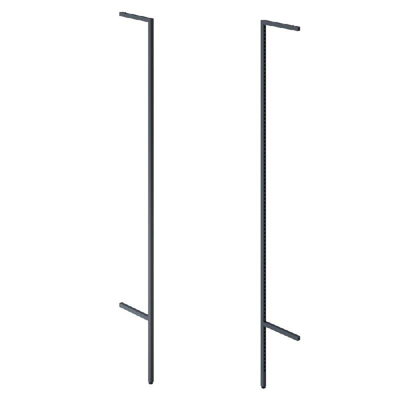 Montant carré avec fixation murale H240cm – Pas de 25 – noir - Image 1