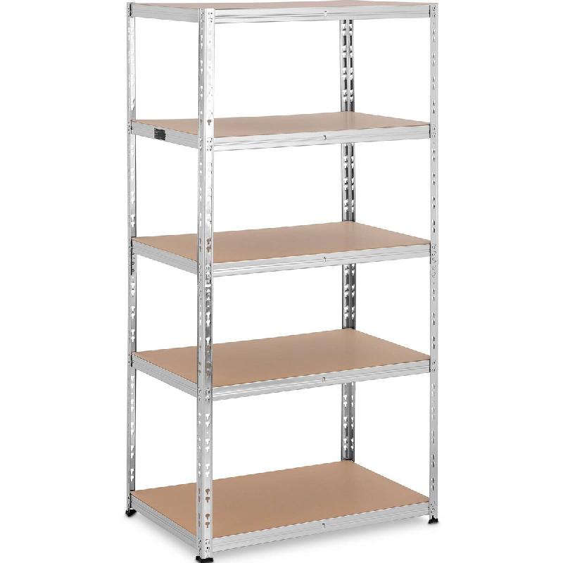 MSW – msw MSW-STSH-36 Étagère charge lourde Étagère métallique Étagère d&rsquo;atelier 90 x 60 x 180 cm Supporte 5 x 175 kg Gris – gris acier 4062859091246 - Image 1