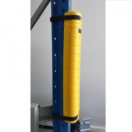Protection de poteau rigide en PEHD jaune – Pour rayonnages à palettes, largeur montants 79 à 117 mm 1