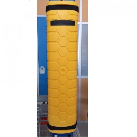 Protection de poteau rigide en PEHD jaune – Pour rayonnages à palettes, largeur montants 79 à 117 mm 3