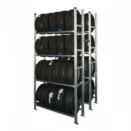 Rack à pneus mi-lourd double face – Rayonnage galvanisé 3 ou 4 niveaux – Charge 160 kg/niveau 2