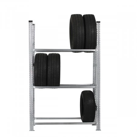 Rack à pneus mi-lourd simple face – Rayonnage métallique 3 ou 4 niveaux – Hauteur 1972 ou 3028 mm – Acier galvanisé 4
