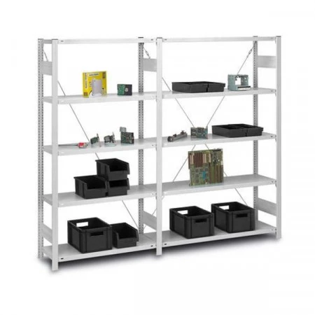 Rayonnage antistatique – 2000 mm haut, 1000 mm long, 400 mm prof – 5 niveaux – Charge 145 kg/niveau 1