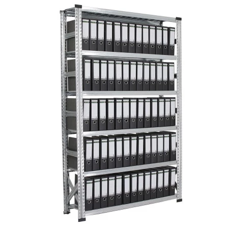 Rayonnage archives galvanisé simple et double face – Hauteur 2100 mm – 50 à 140 classeurs – Charge 1500 kg 1