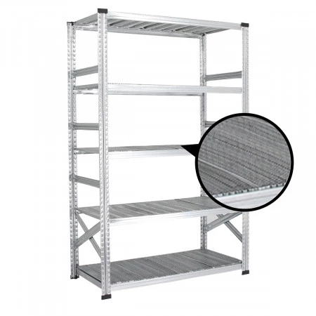Rayonnage galvanisé d&rsquo;atelier léger – 3 à 7 niveaux, charge 130-280 kg/niveau, montage sans outils 3