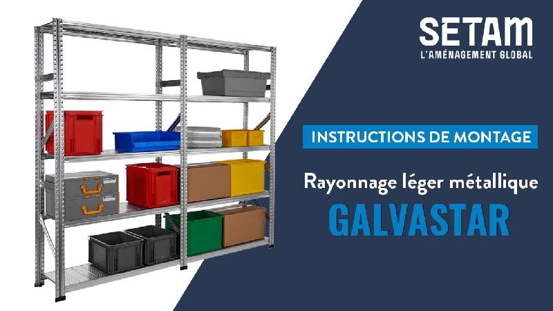 Rayonnage galvastar l.1050 x p.500 mm 8 niveaux départ – 1776503 1