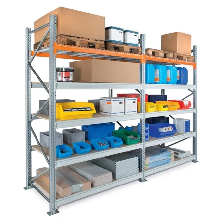 Rayonnage hybride picking et palettier – 4 niveaux picking + 1 rack – Hauteur 3000 mm – Fabriqué en France 3