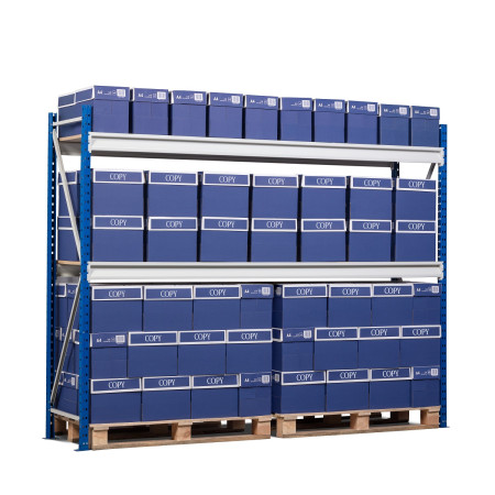 Rayonnage industriel mi-lourd polyvalent – Hauteur 4000 mm avec 3 niveaux – Charge 850 kg par niveau - Image 1