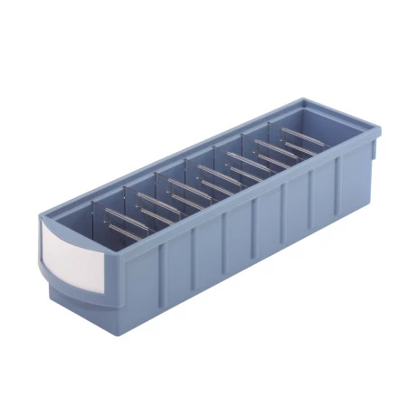 Rayonnage mi-lourd à bacs divisibles RasterPlan – Kit départ 2000x1000x400 mm, charge 125 kg/niveau 4