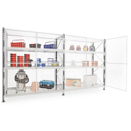 Rayonnage mi-lourd grillagé sécurisé – Hauteur 2000 ou 2500 mm – Longueur 1800 mm – Profondeur 600 ou 800 mm - Image 2