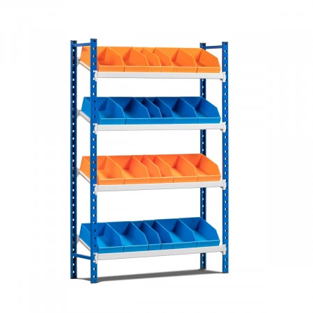 Rayonnage picking à tablettes inclinées – 3 ou 4 niveaux – Hauteur 1200 mm ou 1600 mm – Longueur 1 m ou 1.25 m 3