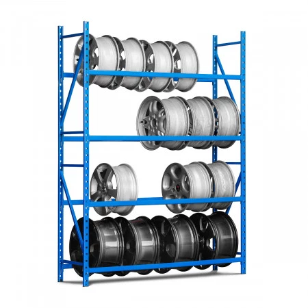 Rayonnage porte jantes – Rack à pneus 4 ou 5 niveaux – Hauteur 2000 mm ou 2400 mm – Charge 140 kg/niveau 1