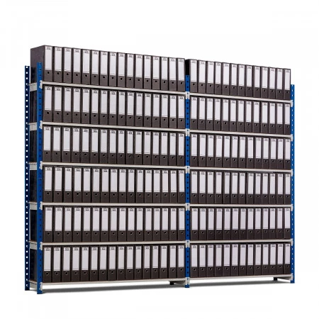 Rayonnage pour classeurs – 6 niveaux, 2000 mm de haut, simple ou double face, 300 mm de profondeur 2