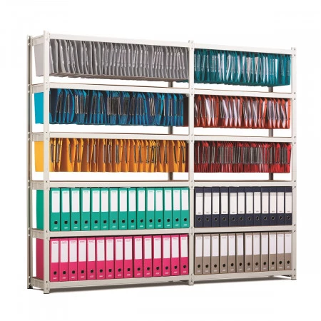 Rayonnage pour dossiers suspendus – 6 ou 7 niveaux – Hauteur 2000 mm – Longueur 1000 ou 1250 mm – Profondeur 370 mm 1