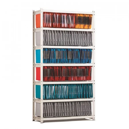 Rayonnage pour dossiers suspendus – 6 ou 7 niveaux – Hauteur 2000 mm – Longueur 1000 ou 1250 mm – Profondeur 370 mm 2