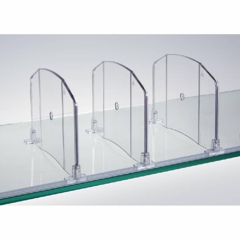 Séparateur 120x185mm – Transparent – Plastique pour tablettes de gondole - Image 1
