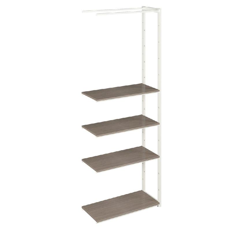 Suite structure Cage blanc 88x40x240cm 4 tablettes noyer foncé - Image 1