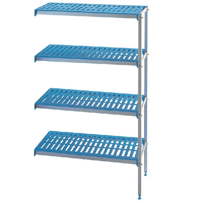 Diamond – Rayonnage angulaire en aluminium anodisé 4 niveaux « Modular Rack » – réf. RAA/224-4/EF – argenté inox AKS-RAA/224-4/EF - Image 1