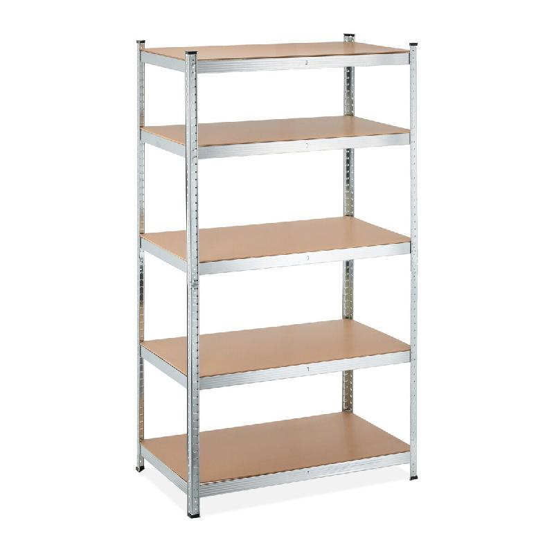Helloshop26 – Étagère à charge lourde modulable garage 180 x 100 x 60 cm espace de rangement pratique en MDF gris 13_0012353 13_0012353 – gris Bois - Image 1