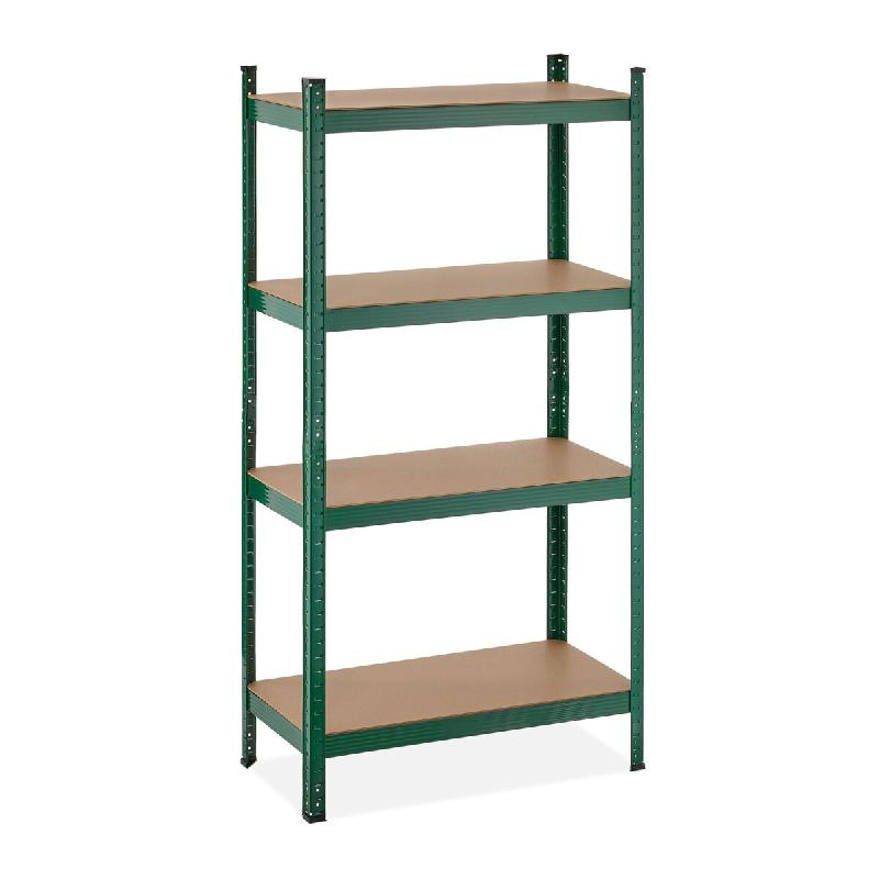 Helloshop26 – Étagère à charge lourde réglable 156 x 80 x 40 cm pour garage atelier rangement pratique en acier vert 13_0012371 – vert Bois manufa - Image 1