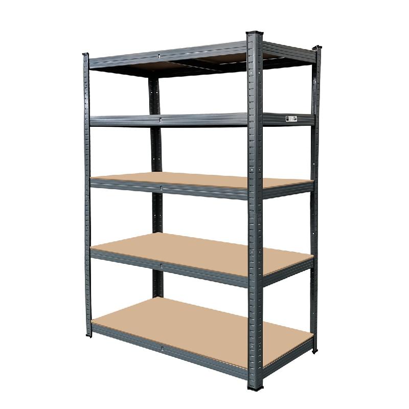 METRO PROFESSIONAL Étagère pour charges lourdes, métal/bois, 90 x 45 x 180 cm, capacité de 265 kg par niveau, gris – gris 4067373500540 - Image 1