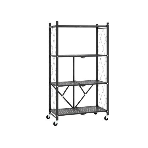 COSTWAY Étagère Pliante à Haute Résistance – noir métal VL32407PW - Image 1